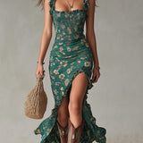 Mayfair retro print midi dress, view 9