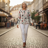 Holly | White Christmas Tree and Bauble Jumper