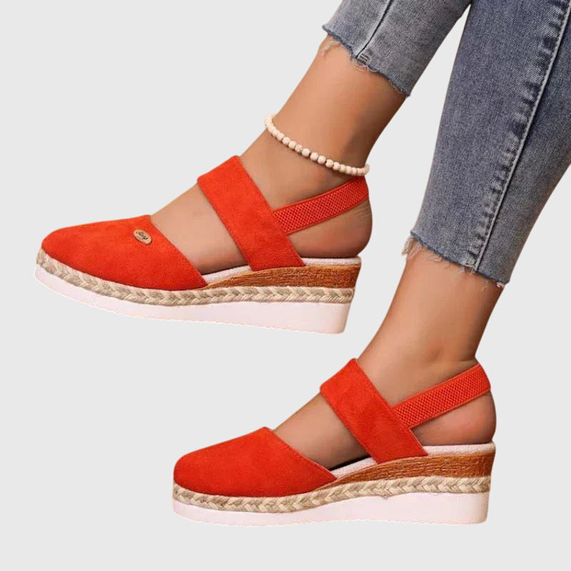 Antonia Orthopaedic Platform Sandals in Orange, view 5