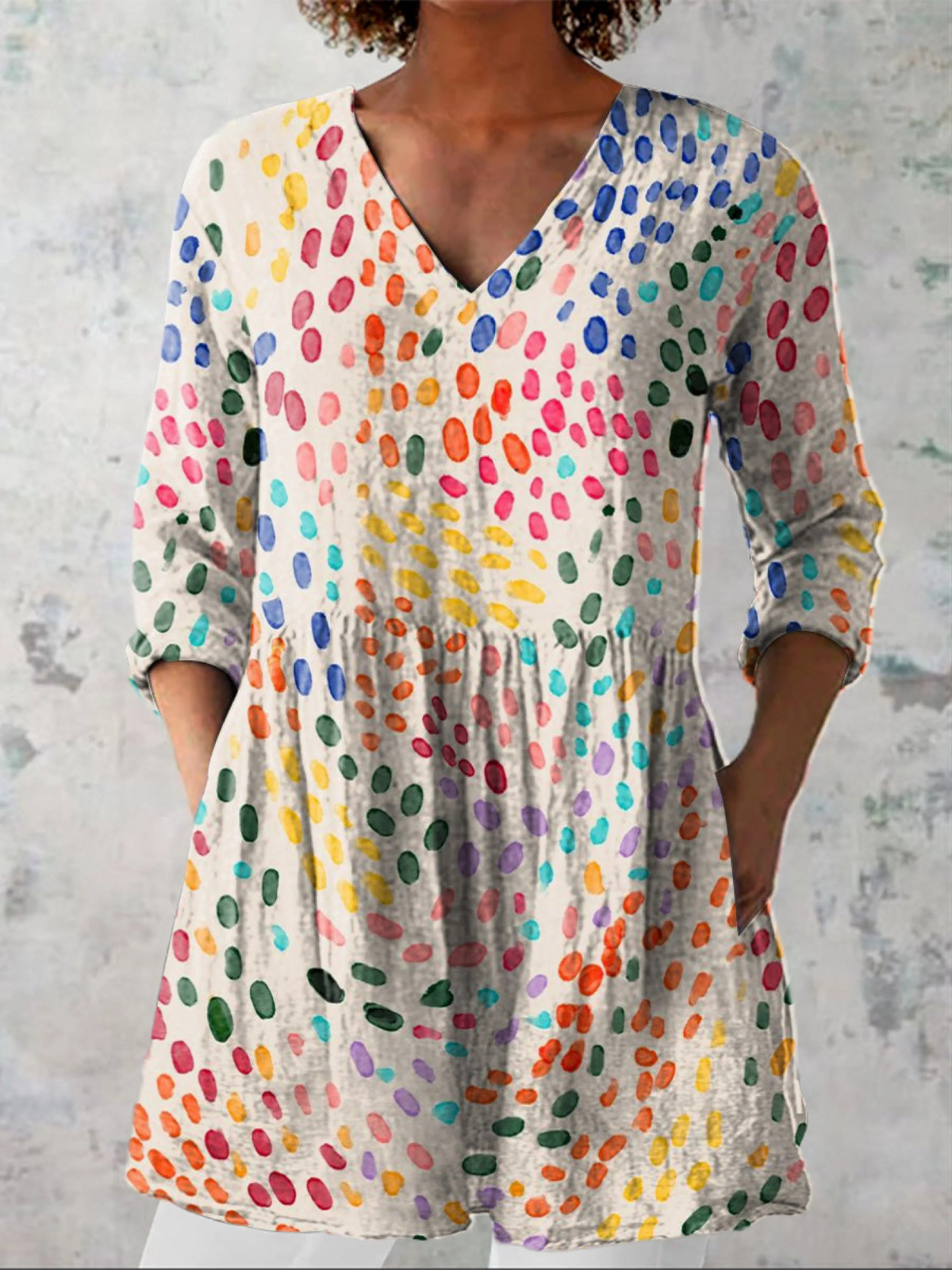 Pauline delicate print blouse in Multicolour, front view