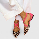 Tymia zebra print pointed flats in White, view 2