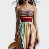 Gesine striped strapless long dress, view 2