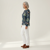 Faye | Navy Christmas Tree Jumper