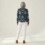 Faye | Navy Christmas Tree Jumper