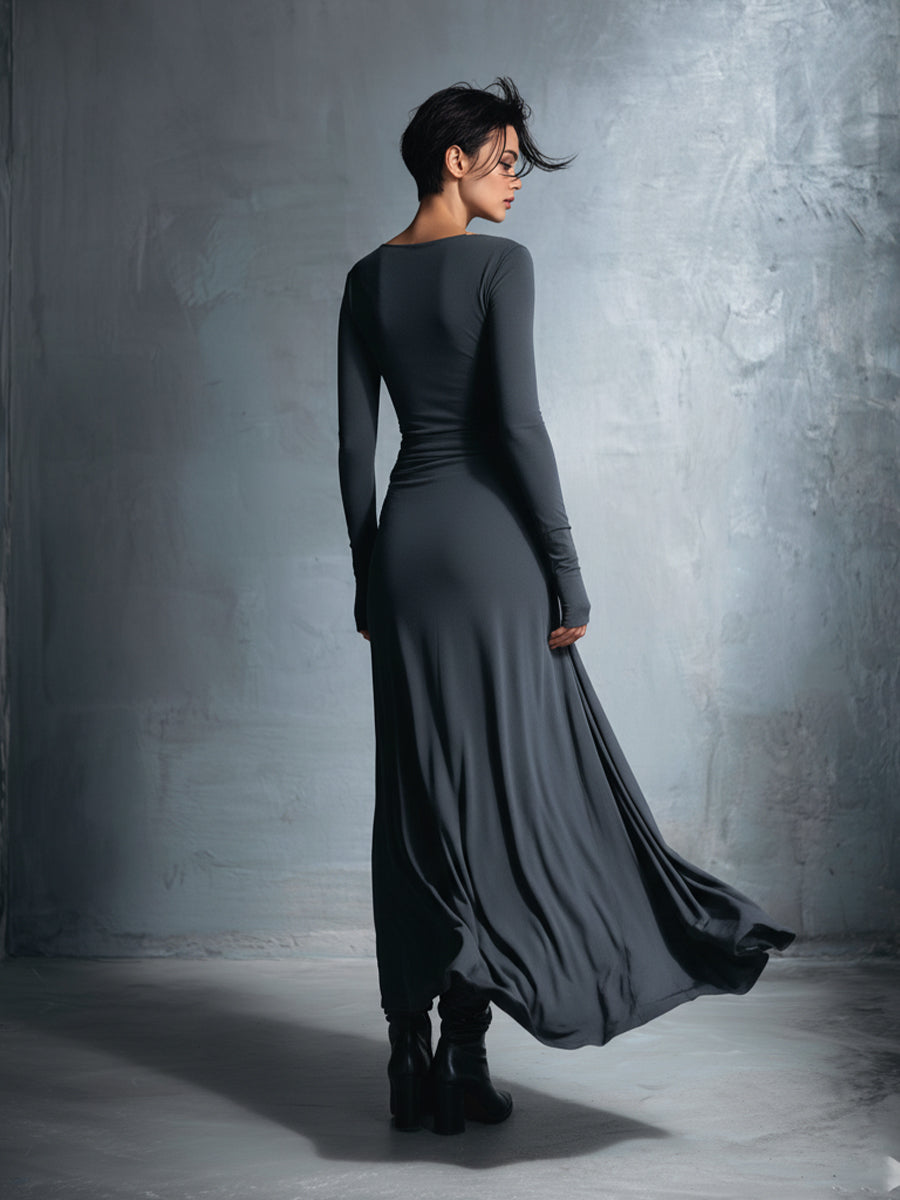 Gabriella side knot long dress, view 9