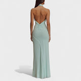 Riva sleek halter maxi dress, view 3