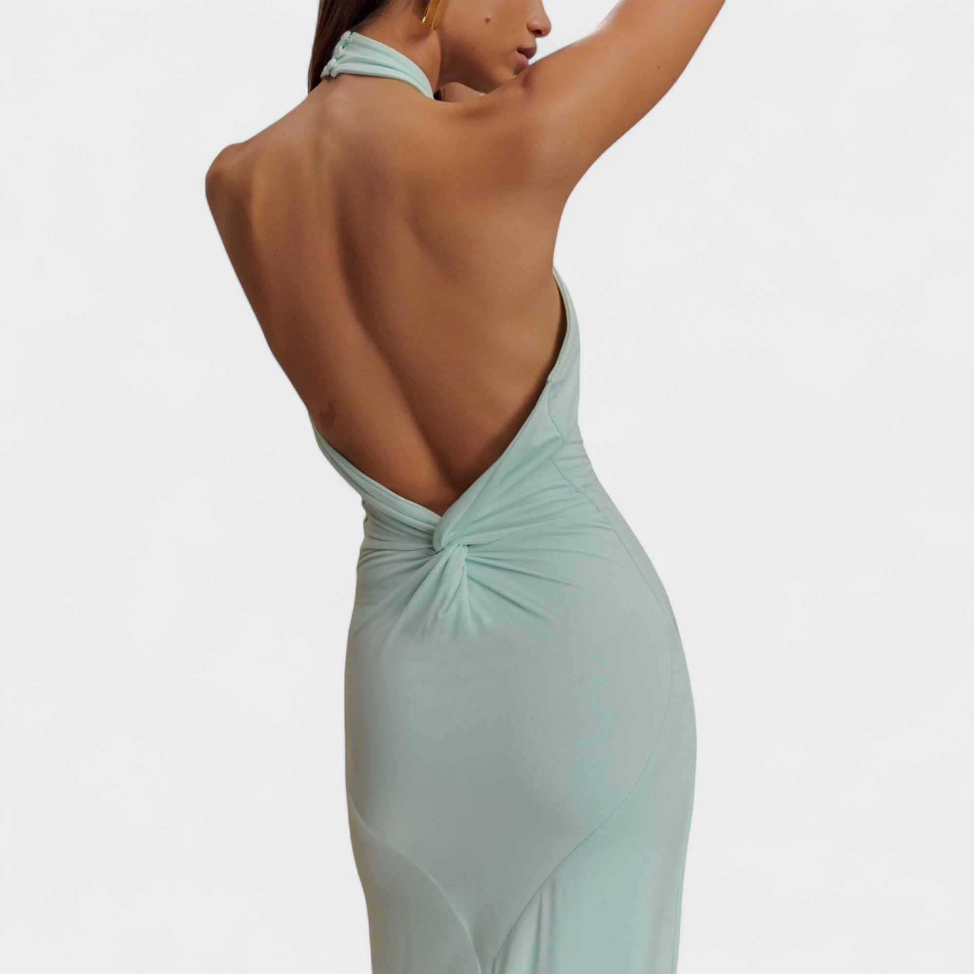 Riva sleek halter maxi dress, view 4