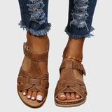 Dakota Orthopaedic Cross Strap Sandals in Brown, view 2