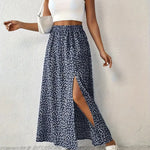 Paige floral print maxi skirt in Royal Blue, view 10