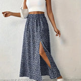 Paige floral print maxi skirt in Royal Blue, view 10