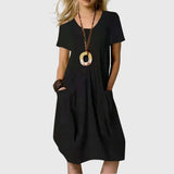 Naomi casual A line dress in Black, view 2
