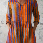 Nadia warm tone blouse in Orange, front view