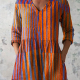 Nadia warm tone blouse in Orange, front view