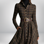 Millie belted plaid shirt dress, view 5
