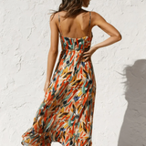 Chiara Painterly Print Midi Dress, view 3