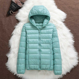 Metta mint green hooded puffer jacket, view 2
