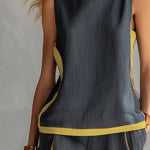 Leila elegant sleeveless trouser set, view 2
