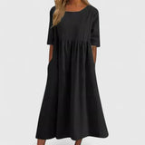 Thalyvia comfortable A line dress in Black, view 5
