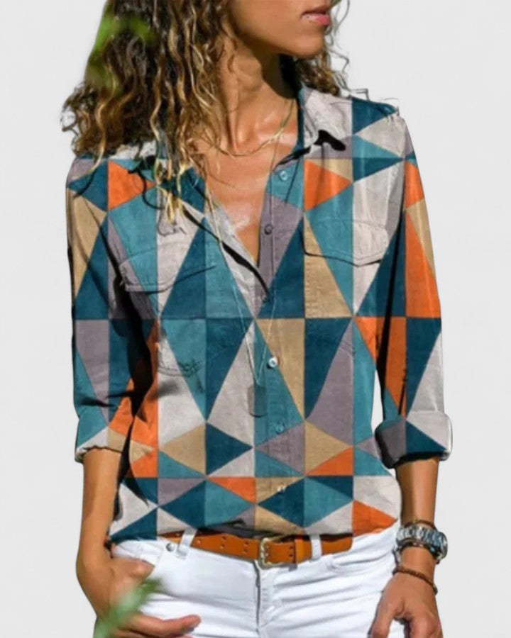 Nadienne striped blouse in Orange, view 2