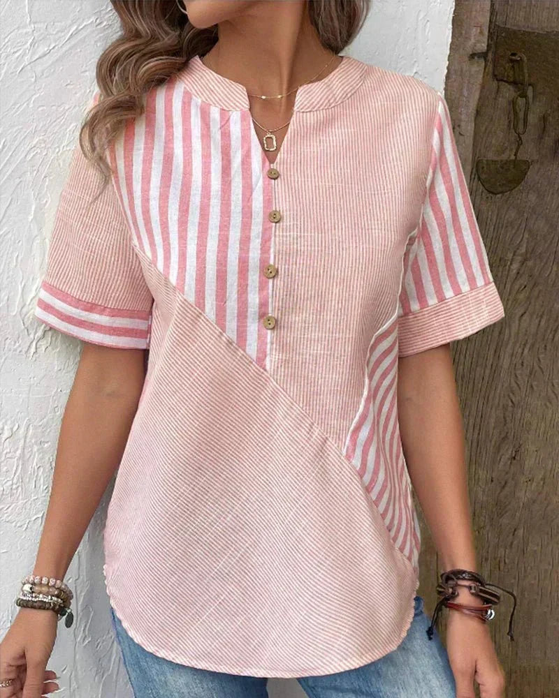 Lila soft striped blouse, view 4