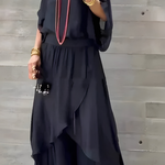 Manna chiffon wide-leg two-piece set in Black, view 4