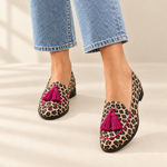 Rosalie leopard pointed flats, view 2