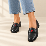 Elsie heart detail loafers, view 2