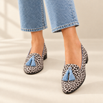 Gwenn snow leopard tassel loafers, view 2
