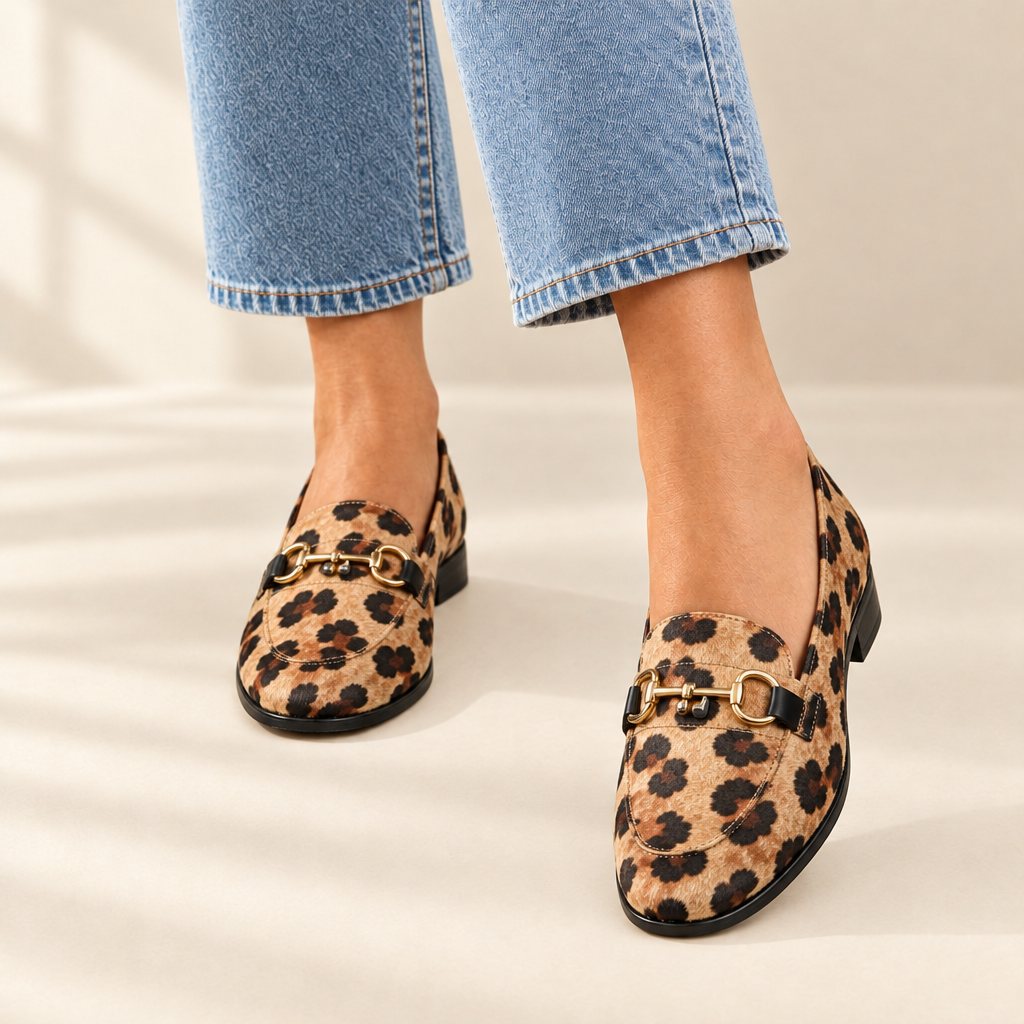 Eloise savannah print flats, view 2