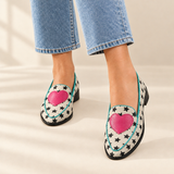Marisol star and heart print loafers, view 2