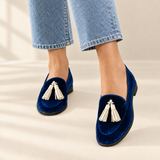 Celestia velvet tassel loafers, view 2