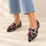 Nala animal print tassel flats, view 2