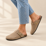 Greta Suede Look Orthopaedic Mules, view 2