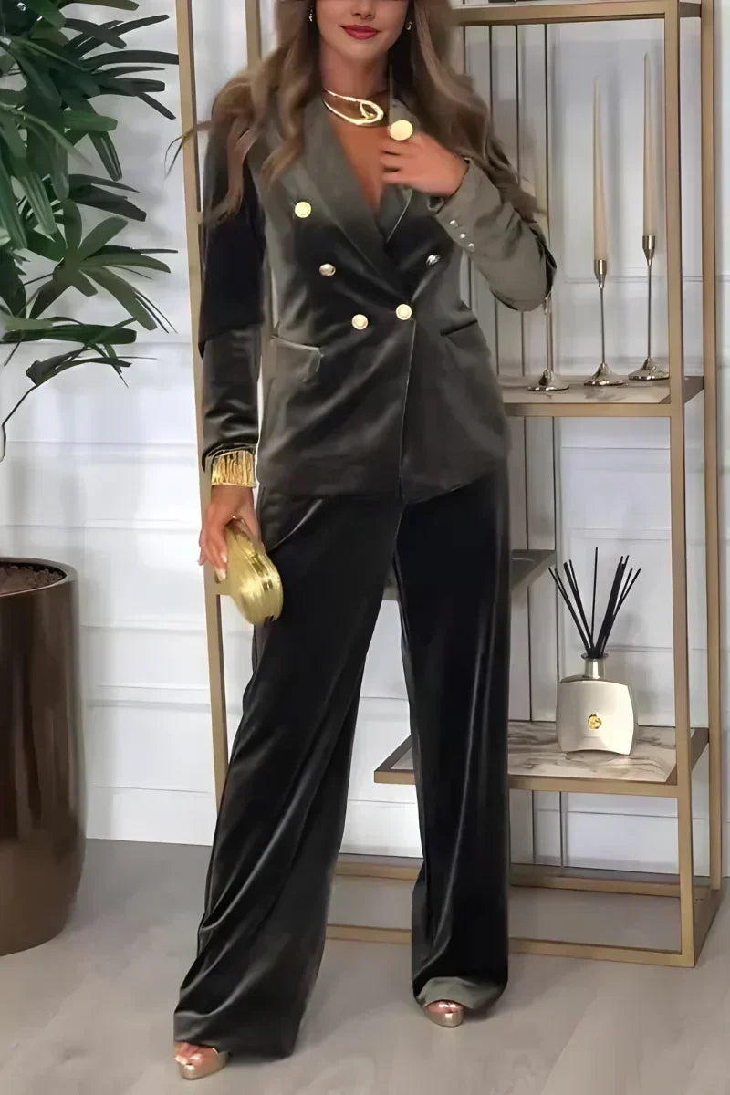 Peyton velvet blazer and trouser set, view 5