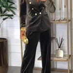 Peyton velvet blazer and trouser set, view 5