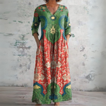 Judith vintage floral maxi dress in Multicolour, front view