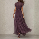 Vivienne lace trim chiffon maxi dress, view 3