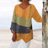 Kathleen colour block blouse in Yellow, view 3