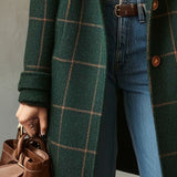Beatrix | Check Tweed Coat with Lapel Collar