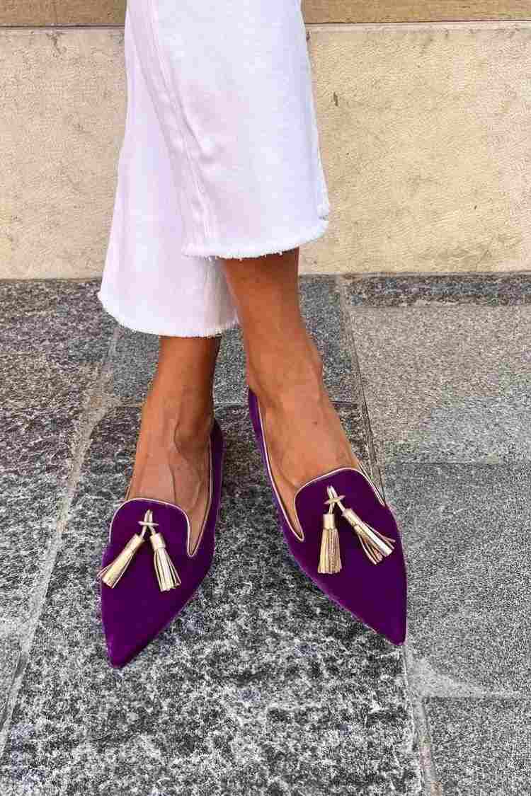 Portia plum tassel flats, view 6