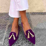 Portia plum tassel flats, view 6