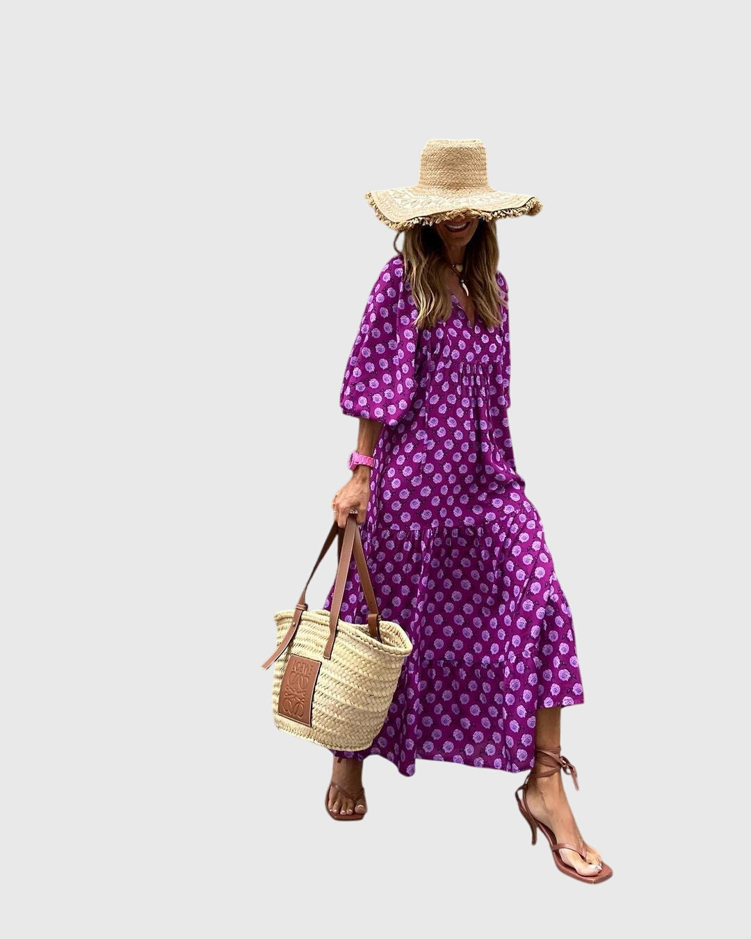 Sarah boho maxi dress in Purple, view 7