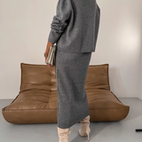 Erin knit midi dress and roll neck jumper set, view 4