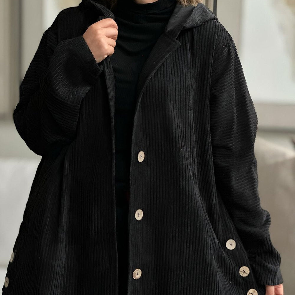 Cordelia | Corduroy Hooded Cardigan