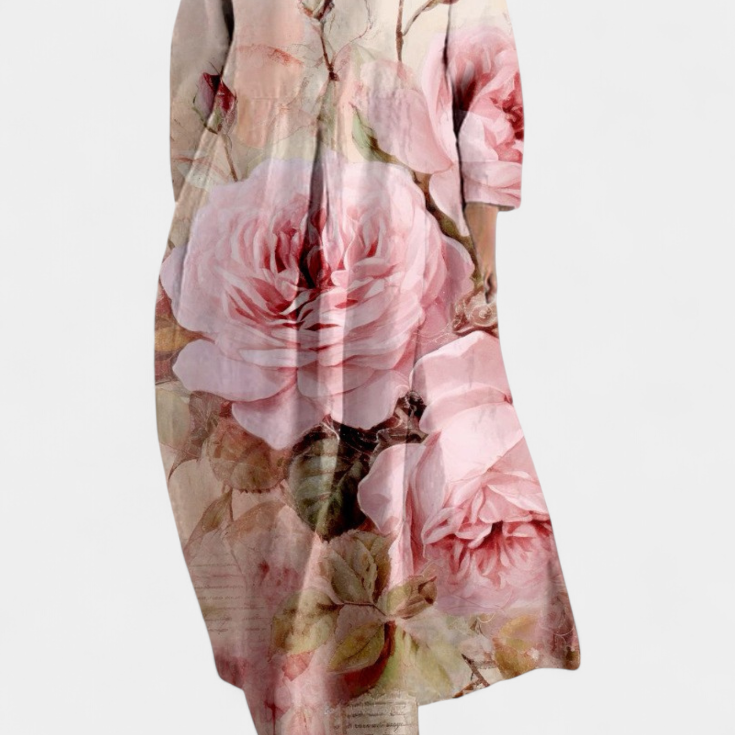 Isalinde V-neck dress in Pink Flowers, view 10