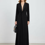 Kara deep V-neck maxi dress, view 2