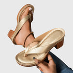Gianna Orthopaedic Toe Post Sandals in Gold, view 10
