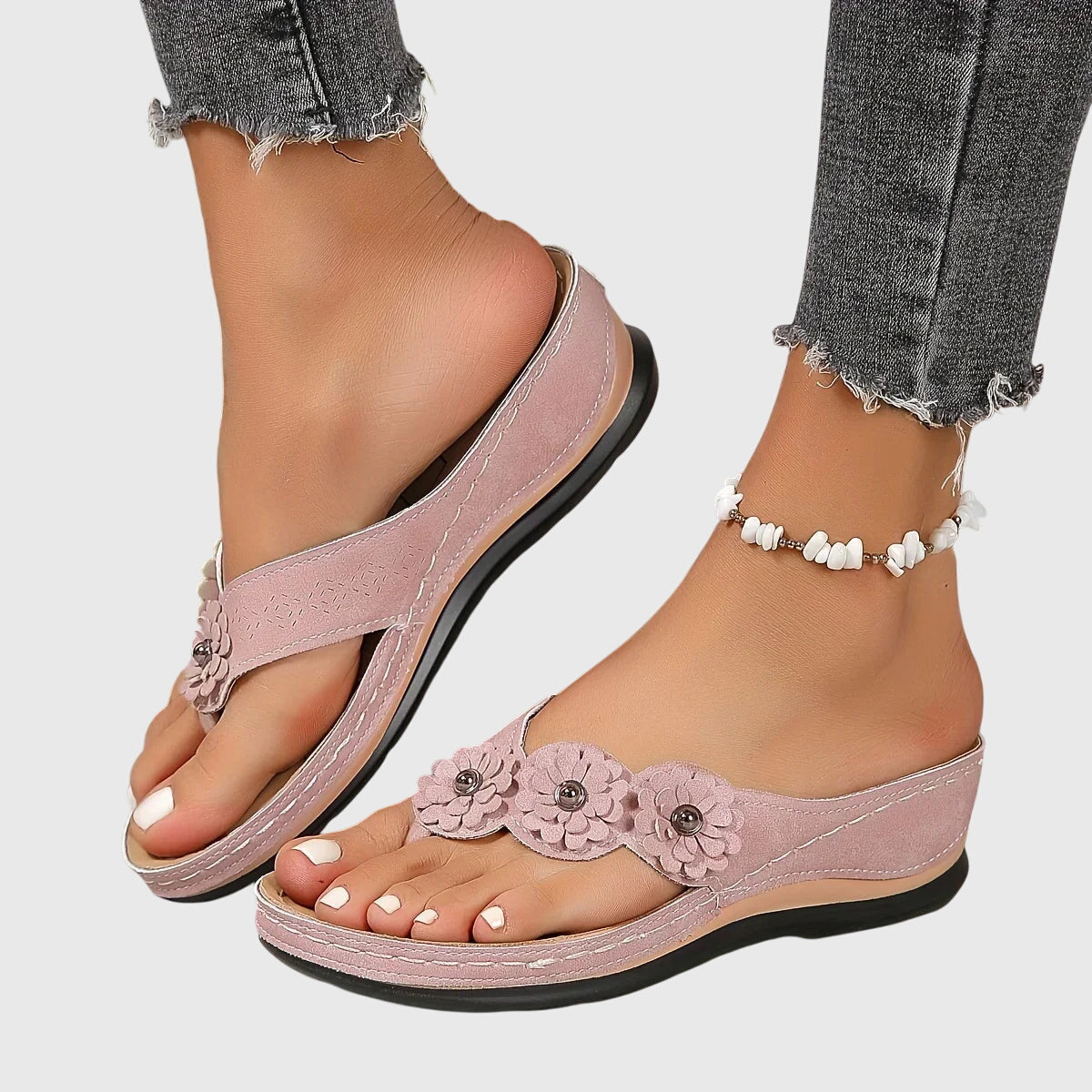 Alexis orthopaedic flip flops in Pink, view 3