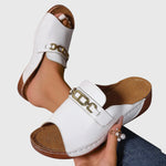 Kimberly Comfy Slide Sandals in White, view 2