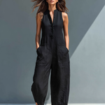 Sleeveless Linen Blend Jumpsuit, view 5